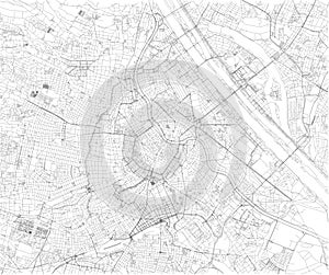 Map of Vienna, city map, Austria. Europe