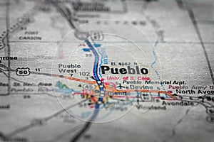 Map View For Travel to Locations and Destinations Pueblo Colorado