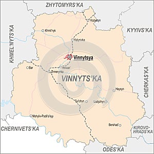 Map of Vinnytsia Oblast