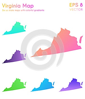 Map of Virginia with beautiful gradients.