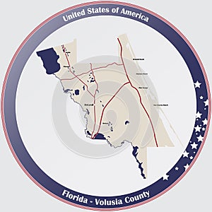 Map of Volusia County in Florida
