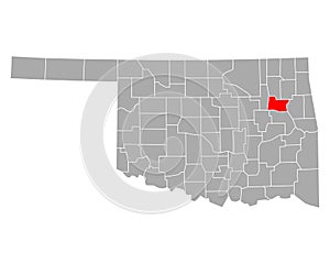 Map of Wagoner in Oklahoma