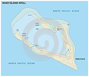 Map of the Wake island Atoll an unorganized territory of the United States