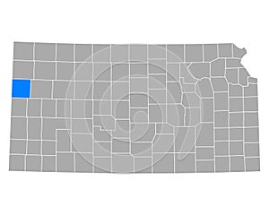 Map of Wallace in Kansas