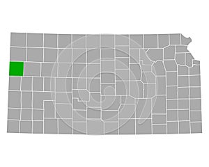 Map of Wallace in Kansas