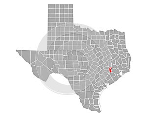Map of Waller in Texas