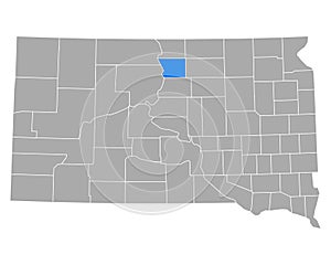 Map of Walworth in South Dakota