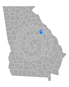 Map of Warren in Georgia