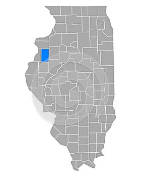 Map of Warren in Illinois