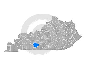 Map of Warren in Kentucky