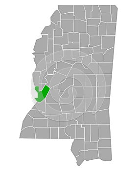 Map of Warren in Mississippi