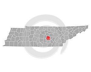 Map of Warren in Tennessee