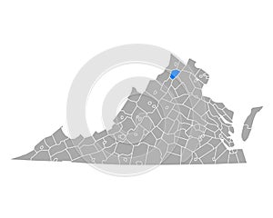 Map of Warren in Virginia