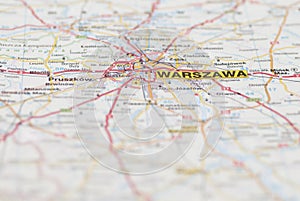 Map of Warsaw City.