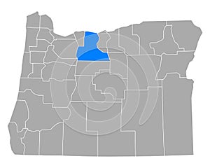 Map of Wasco in Oregon