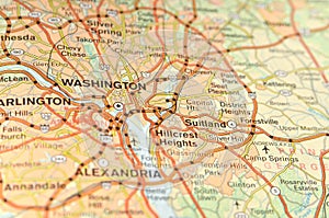 Map of Washington DC, USA capital. photo