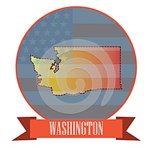 Map of washington state. Vector illustration decorative design