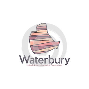 Map Of Waterbury Connecticut City Modern Creative Design photo