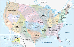 Map of the watersheds in the United States