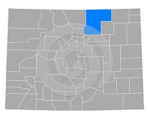 Map of Weld in Colorado