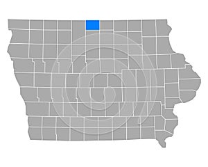 Map of Winnebago in Iowa