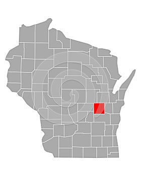 Map of Winnebago in Wisconsin