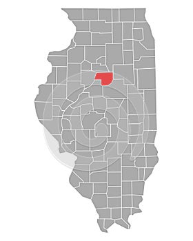 Map of Woodford in Illinois