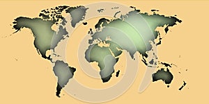 3d worrld map over concentric circles photo