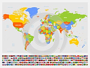 Map of Word for schools with set of flags