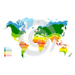 map with world climate zones