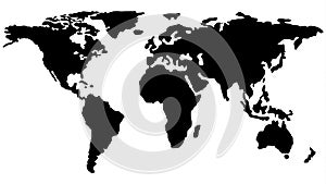 Map of the World Outline. Vector Sketch