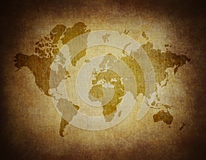 Map world on paper background