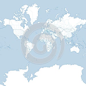 Map of the world, political planisphere