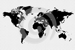 Map of the World on Transparent Background.
