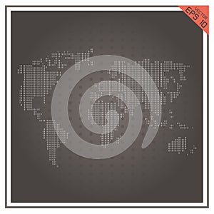 Map world vector paper white black background