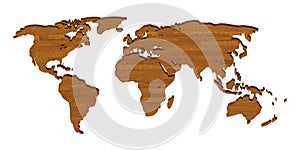 Map of the world - Wood Texture #4 isomorphic
