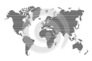 Map world. Worldmap global. Worldwide globe. Grey continents isolated on white background. Simple flat gray silhouette map world.