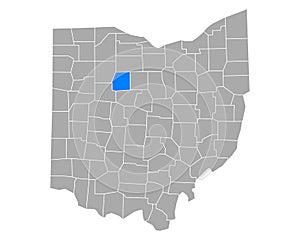 Map of Wyandot in Ohio