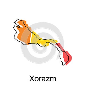 Map of Xorazm vector illustration on white background, illustration vector Design Template, suitable for your company photo