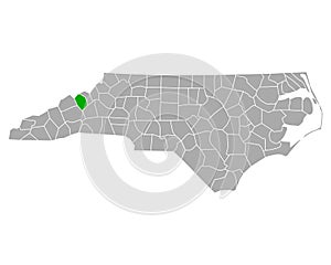 Map of Yancey in North Carolina photo