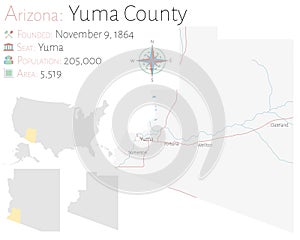 Map of Yuma County in Arizona
