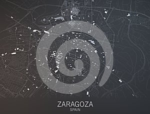 Map of Zaragoza, Saragossa, Spain photo