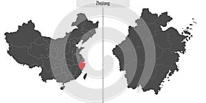 map of Zhejiang province of China