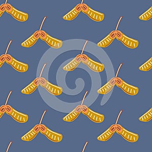 Maple autumn fruit seamless pattern flat design