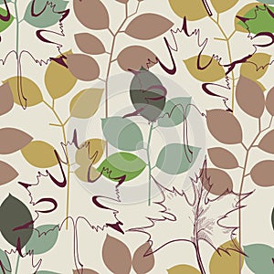 Maple fall leaf seamless pattern