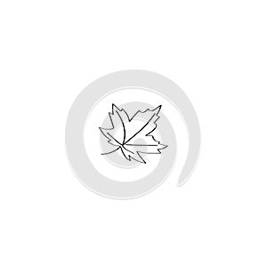 Maple leaf icon. Cute doodle vector illustration