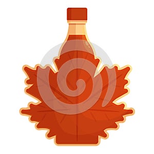 Maple leaf syrup icon cartoon vector. Canada leaf branded