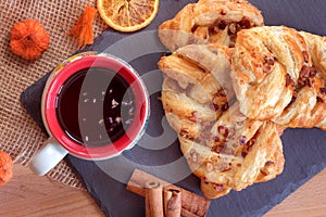 Maple and pecan plait Danish pastry