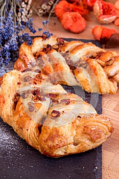 Maple and pecan plait Danish pastry
