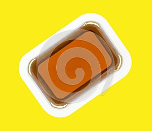 Maple syrup in plastic container